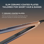 IKONIC Professional S3+ (Auburn) Hair Straightener with ION Technology to Reduce Frizz, 1" Ceramic Floating Plate, LED Display, 360° Swivel Cord for Women