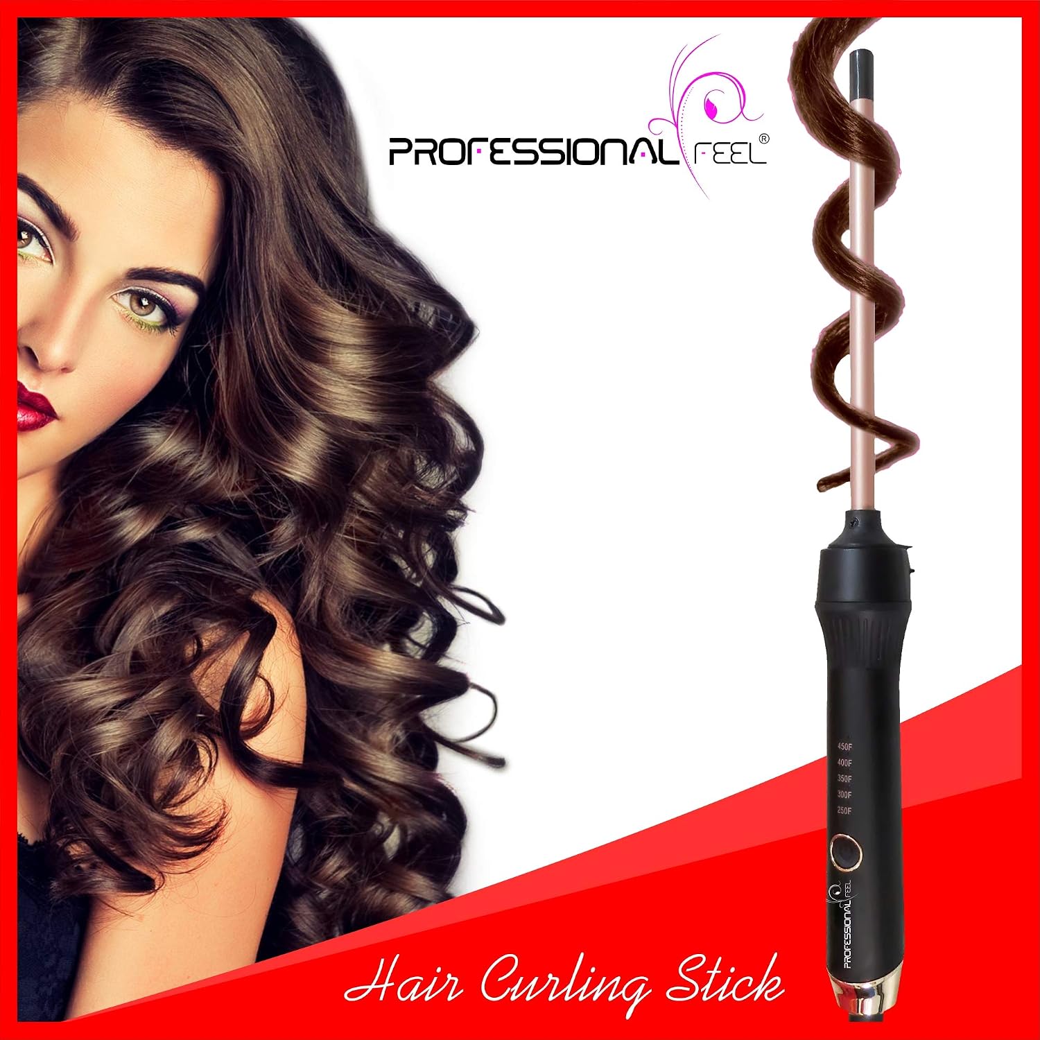 Professional Feel Hair Curler For Women- Electric Curling Wand [Curling The Hair Without Damage ] Electric Hair Curler (Barrel Diameter: 9 mm)