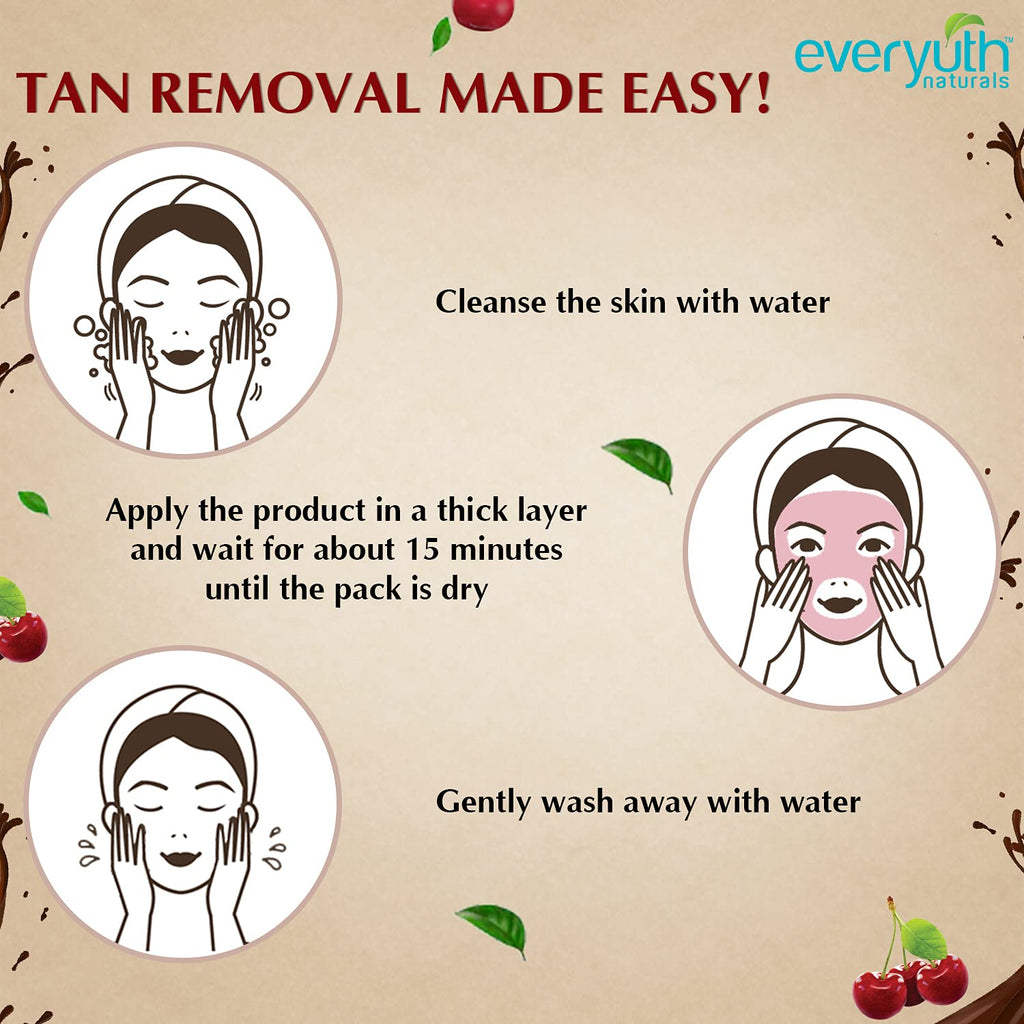 Everyuth Naturals Pure & Light Tan Removal Face Pack - Chocolate & Cherry, 50g Tube
