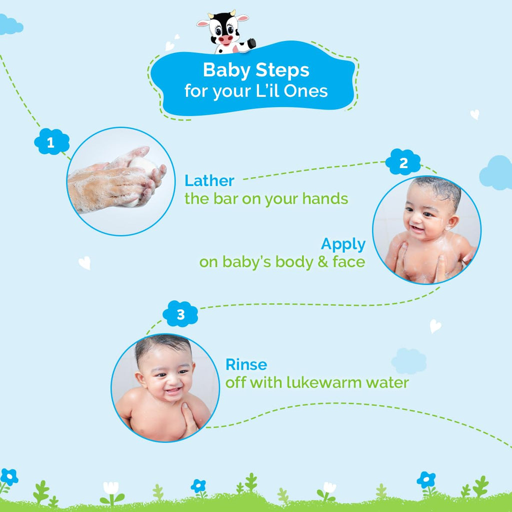 Mamaearth Milky Soft Bathing Bar For Babies - 75 g x 2 | Infused with Oats, Milk and Calendula | Gently Cleanses Skin, Keeps Skin Soft & Smooth, Mild & Gentle Formula, Dermatologically Tested