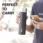 CELLO H2O Matt Stainless Steel Water Bottle For Office & Daily Use 1000 ml Black | Single Wall Freezer & Fridge Safe, Lightweight & Stylish Leakproof Rustproof Steel Water Bottle For School Gym Travel