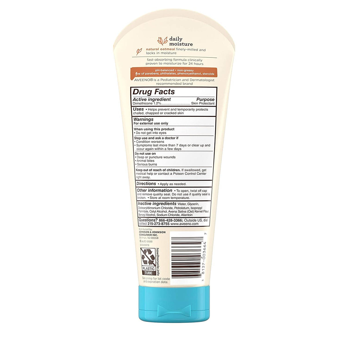 Aveeno Baby Daily Moisture Lotion Fragrance Free 8 Ounce (Pack of 2)