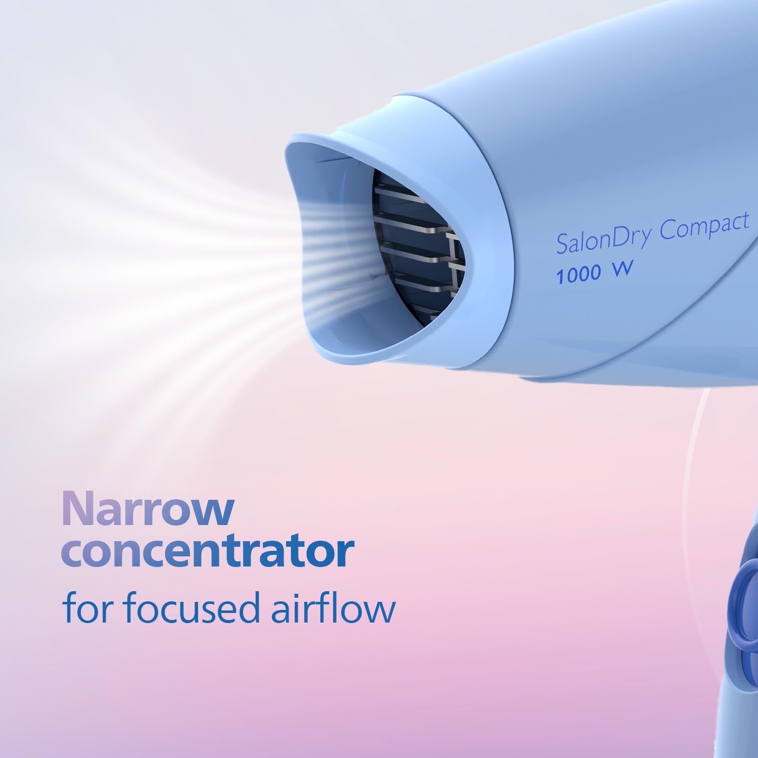 Philips India's No.1 Hair Styling Brand -Hair Dryer 1000W |Blow Dry for Men & Women | 2 Heat Settings| ThermoProtect tech |Travel-Friendly, Quick Dry, Frizz Control | For Indian Hair | HP8100/60 Blue