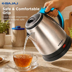 Bajaj KTX 1.8 Litre DLX Electric Kettle | 1350 Watts Kettle with Stainless Steel Body | Cordless Operation | Auto Shut-off Mechanism | 2-Yr Warranty 【Black】