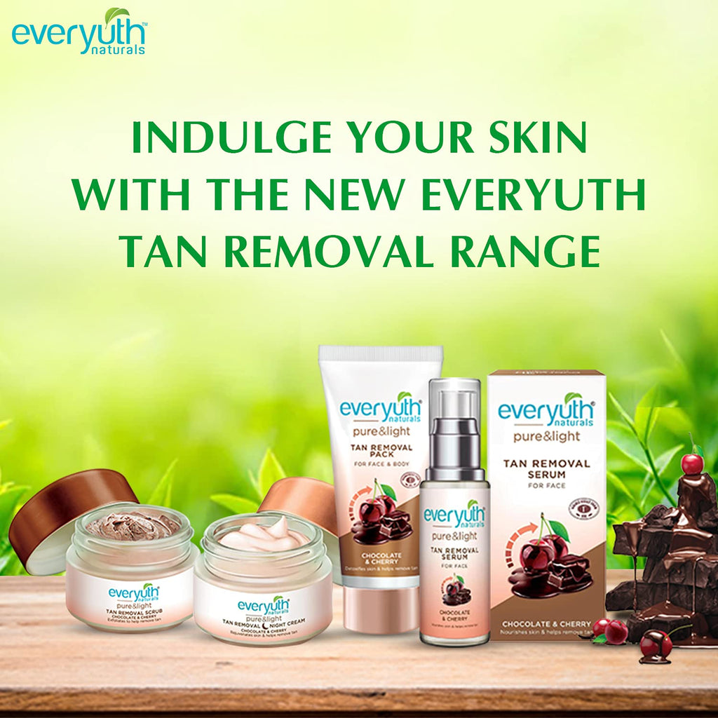 Everyuth Naturals Pure & Light Tan Removal Face Pack - Chocolate & Cherry, 50g Tube