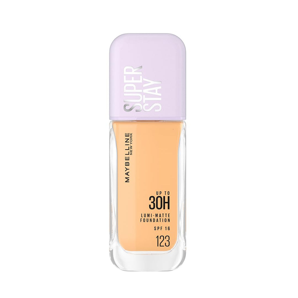 Maybelline New York Super Stay Lumi Matte Liquid Foundation, 123 | 30 HR Long Lasting yet Lightweight, 35ml