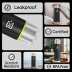 Stainless Steel Water Bottle Flamingo Knight Black 1000ml