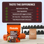 Pintola 25g High Protein Dark Chocolate & Cranberry Muesli 1kg, No Refined Sugar, High Fibre, Breakfast Cereal
