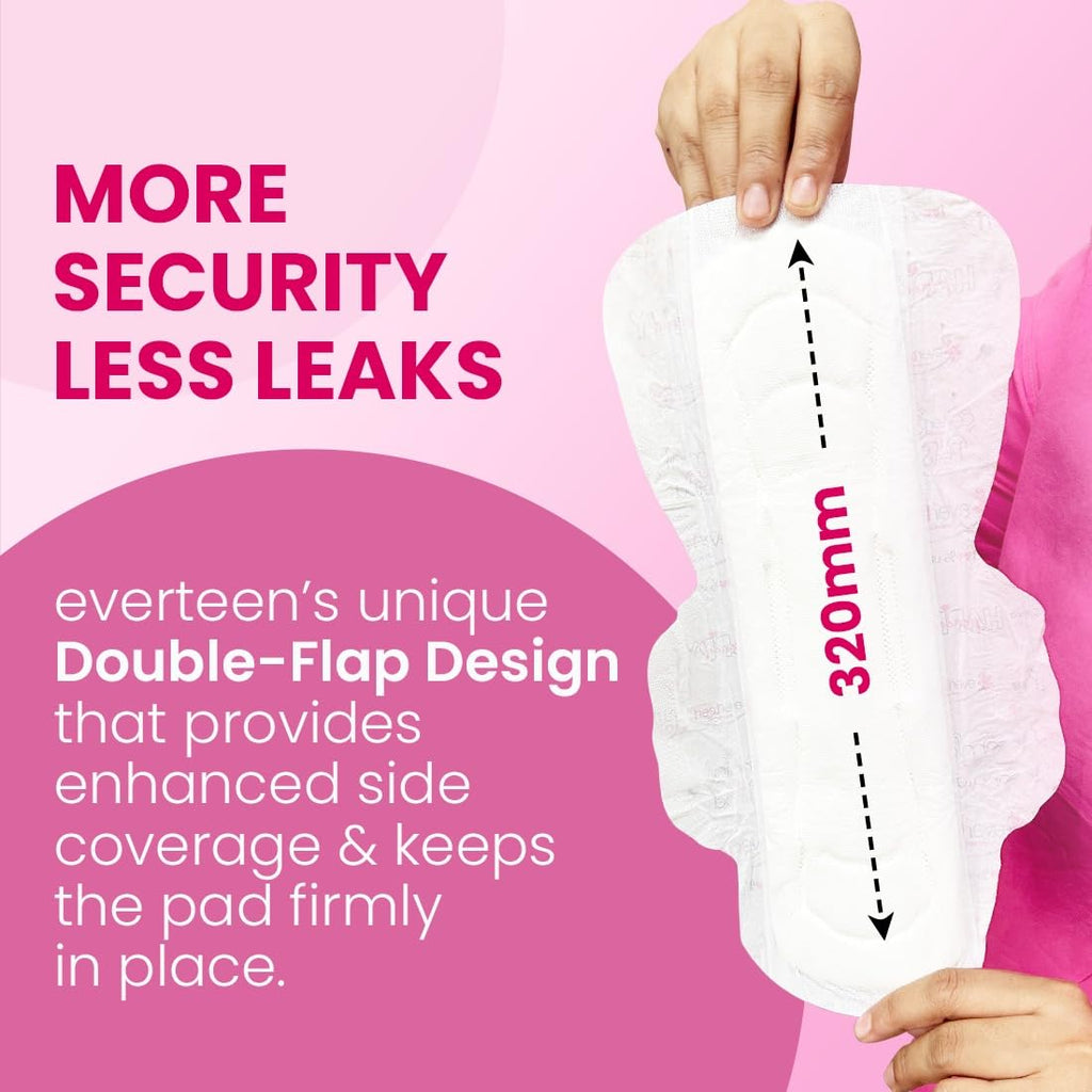everteen Sanitary Pads XXL for Women 80 Pads, Cotton Soft Sanitary Napkin XXL 320mm,
