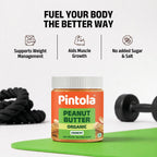 Pintola Organic Unsweetened Peanut Butter Crunchy 350g
