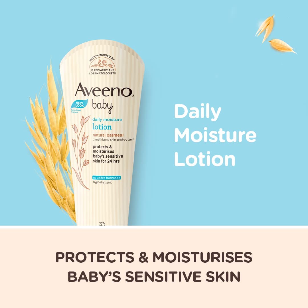 Aveeno Baby Daily Moisture Lotion Fragrance Free 8 Ounce (Pack of 2)