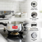 Prestige Svachh, 10783, 5 Ltr & 3 L, Aluminium Pressure Cooker Combo, With Deep Outer Lid For Spillage Control (Silver), 5 Liter