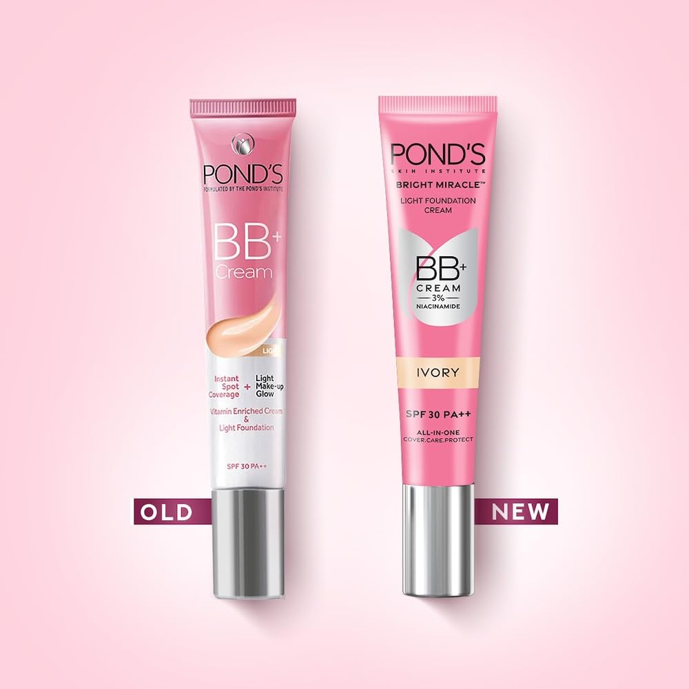 POND'S BB+ Cream | Instant Spot Coverage | Light Make-up Glow | Ivory 18g