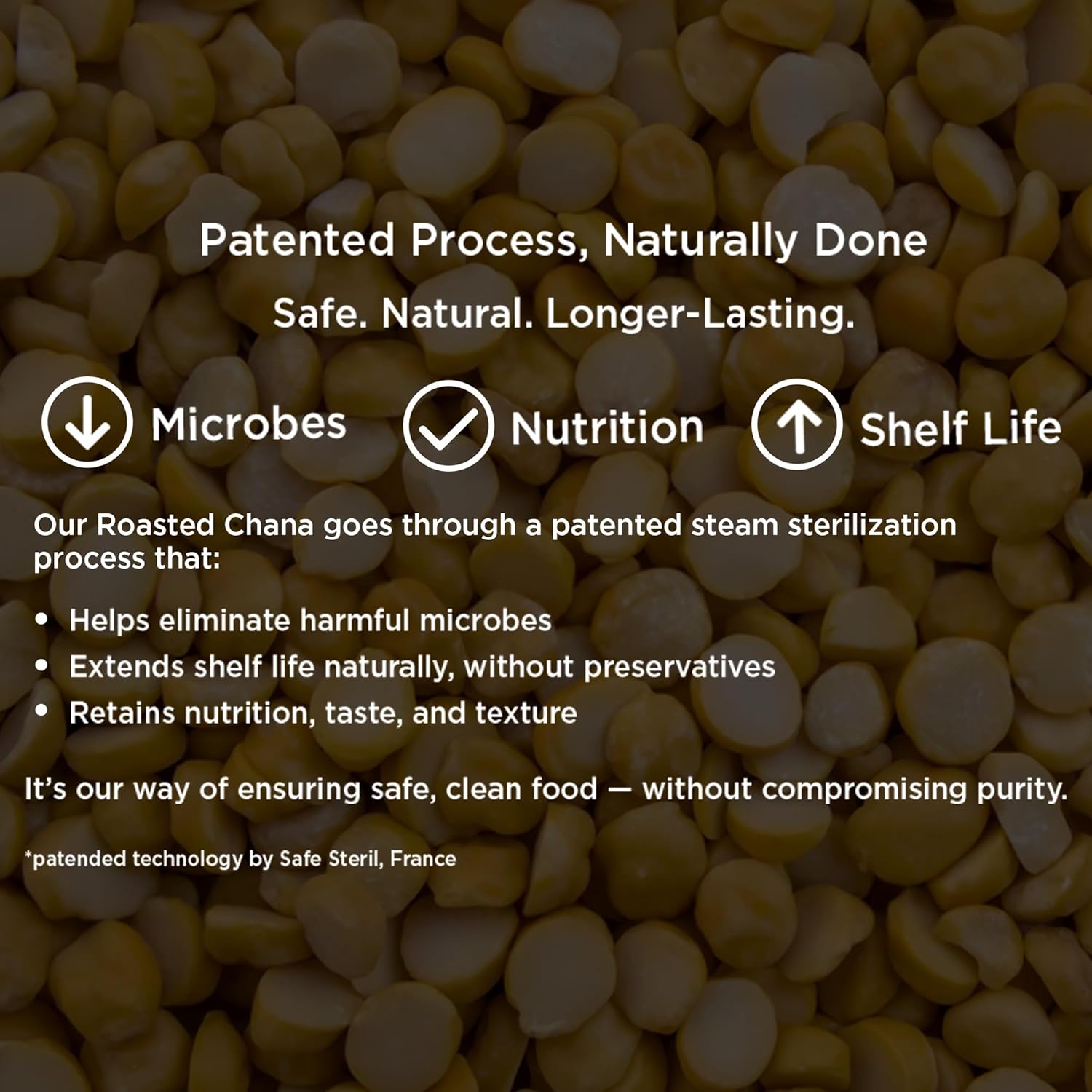 Pure &amp; Sure Organic Roasted Chana Dal 500gm