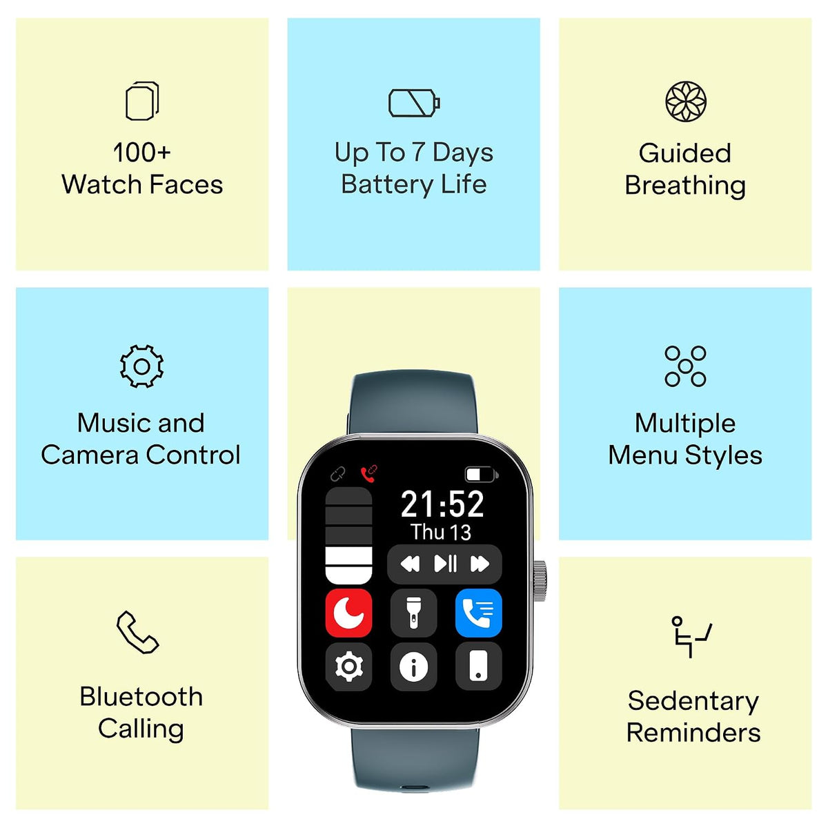 boAt Wave Sigma 3 Curv Smartwatch with 2.01” (5.33 cm) Immersive Curved Display, Metallic Finish, Functional Crown, BT Calling, Sleep, Stress, Heart Rate & SpO2 Monitoring, SOS, IP68 (Black Active)