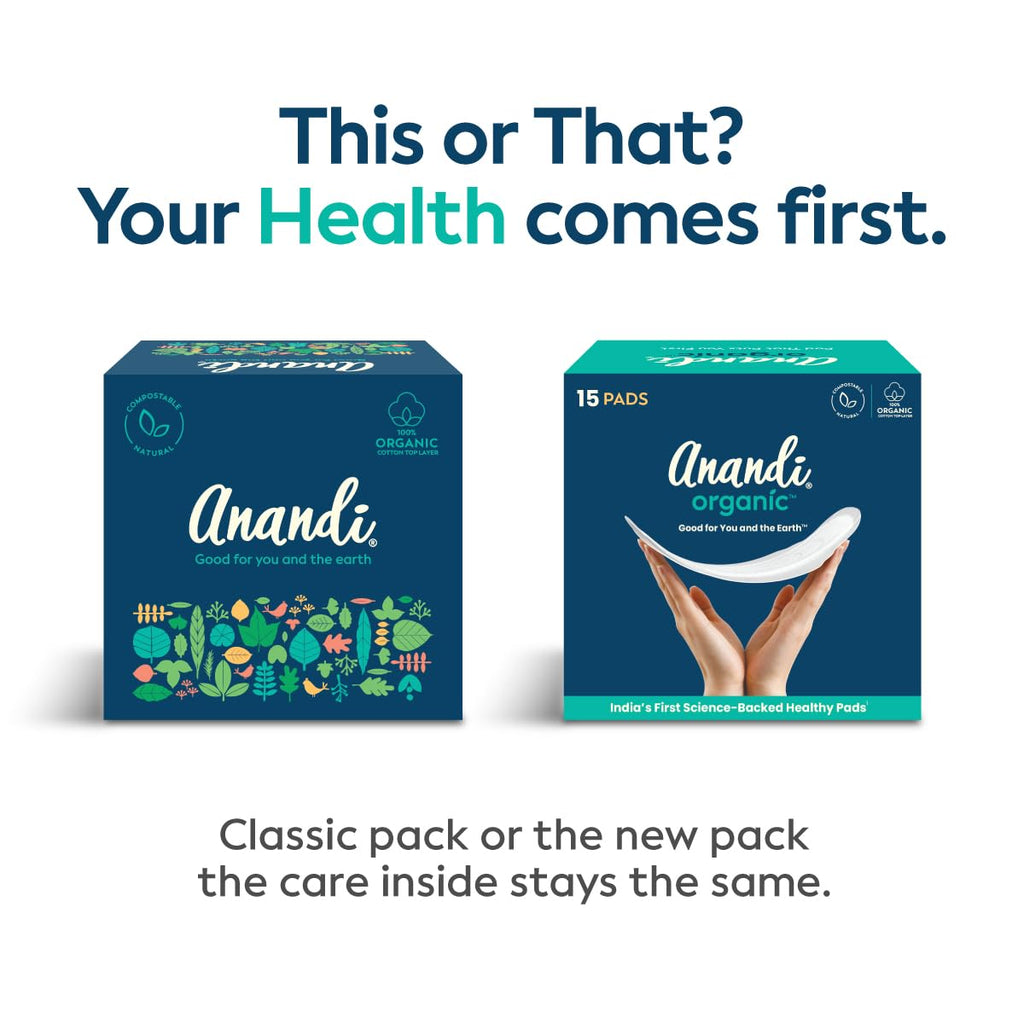 Anandi sanitary pads for women 15 XXL Pads | Biodegradable Organic pads with Disposal pouch | Certified ~100% Compostable