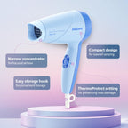 Philips India's No.1 Hair Styling Brand -Hair Dryer 1000W |Blow Dry for Men & Women | 2 Heat Settings| ThermoProtect tech |Travel-Friendly, Quick Dry, Frizz Control | For Indian Hair | HP8100/60 Blue