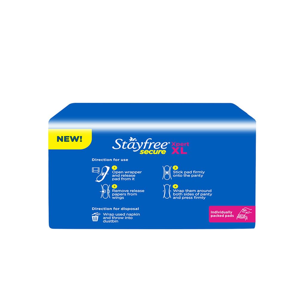Stayfree Secure Xpert XL Sanitary Pads for Women | 290 mm | 18 Pads