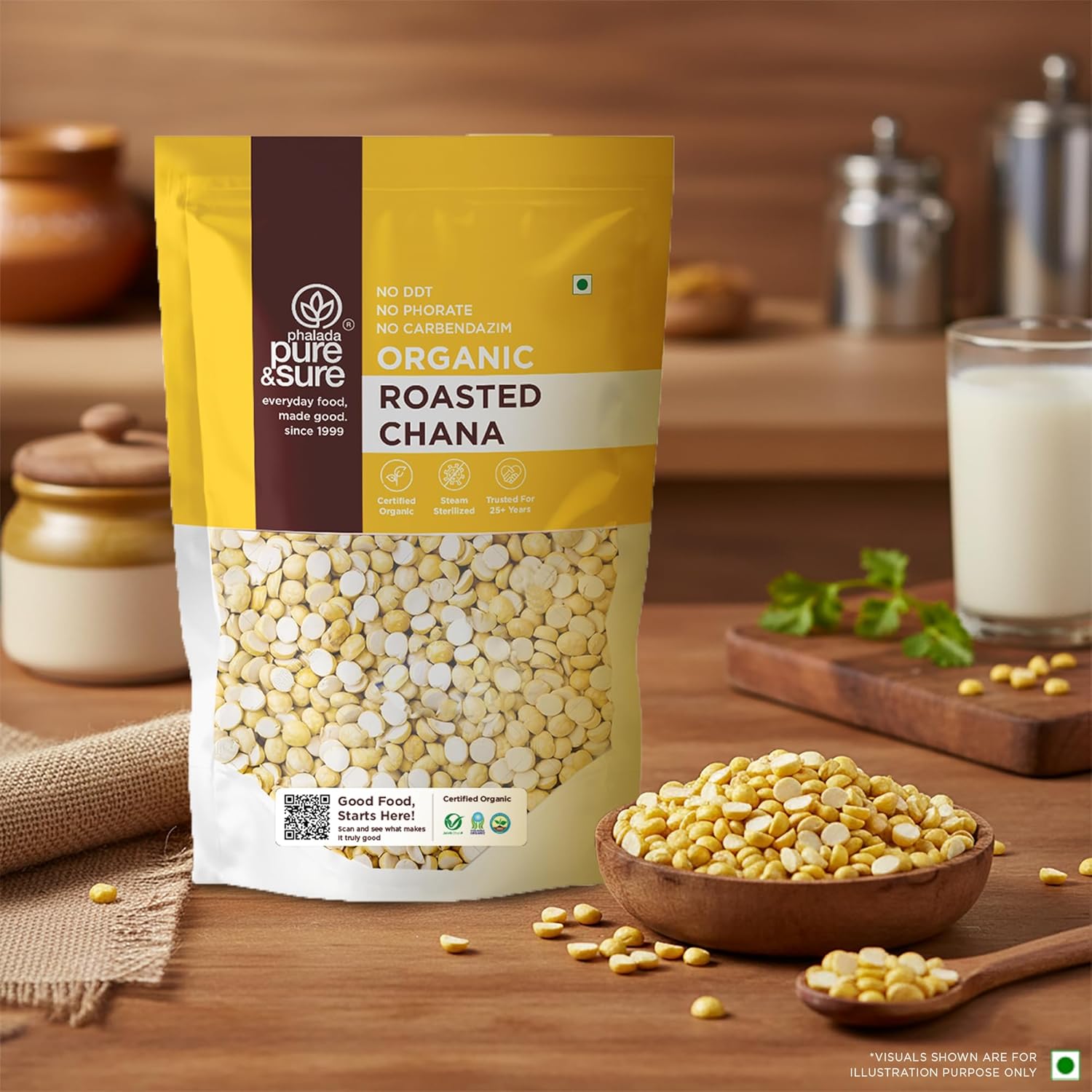 Pure &amp; Sure Organic Roasted Chana Dal 1Kg