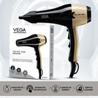 VEGA PROFESSIONAL Pro Dry 2000W Hair Dryer for Women & Men | Professional Blow Dryer with Cool Shot Button & Combination of 4 Heat & 2 Speed Settings, 16 Amp Plug | Salon Use & Home Use (VPVHD-04)