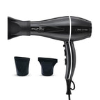 Ikonic Professional Pro 2100+ Hair Dryer 2000 Watts, Black, 3 Heat And 2 Speed Settings, Cool Shot, Low Noise Function Interchangeable Nozzles, Professional Styling, For Both Men And Women, Suitable For All Hair Types, 1 Yr Warranty Black