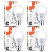 Orient Electric Polycarbonate High Glo Led Lamp 9W, (Warm White, 3000K, B22 - Pack Of 4)
