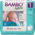 Bambo Nature Premium Baby Tape Diapers for New Born Baby XS Size (2-4 Kgs) - Super Absorbent, Breathable, Extra Soft, Dermatologically Tested, Hypoallergenic Nappies With A Wetness Indicator, 22 Count