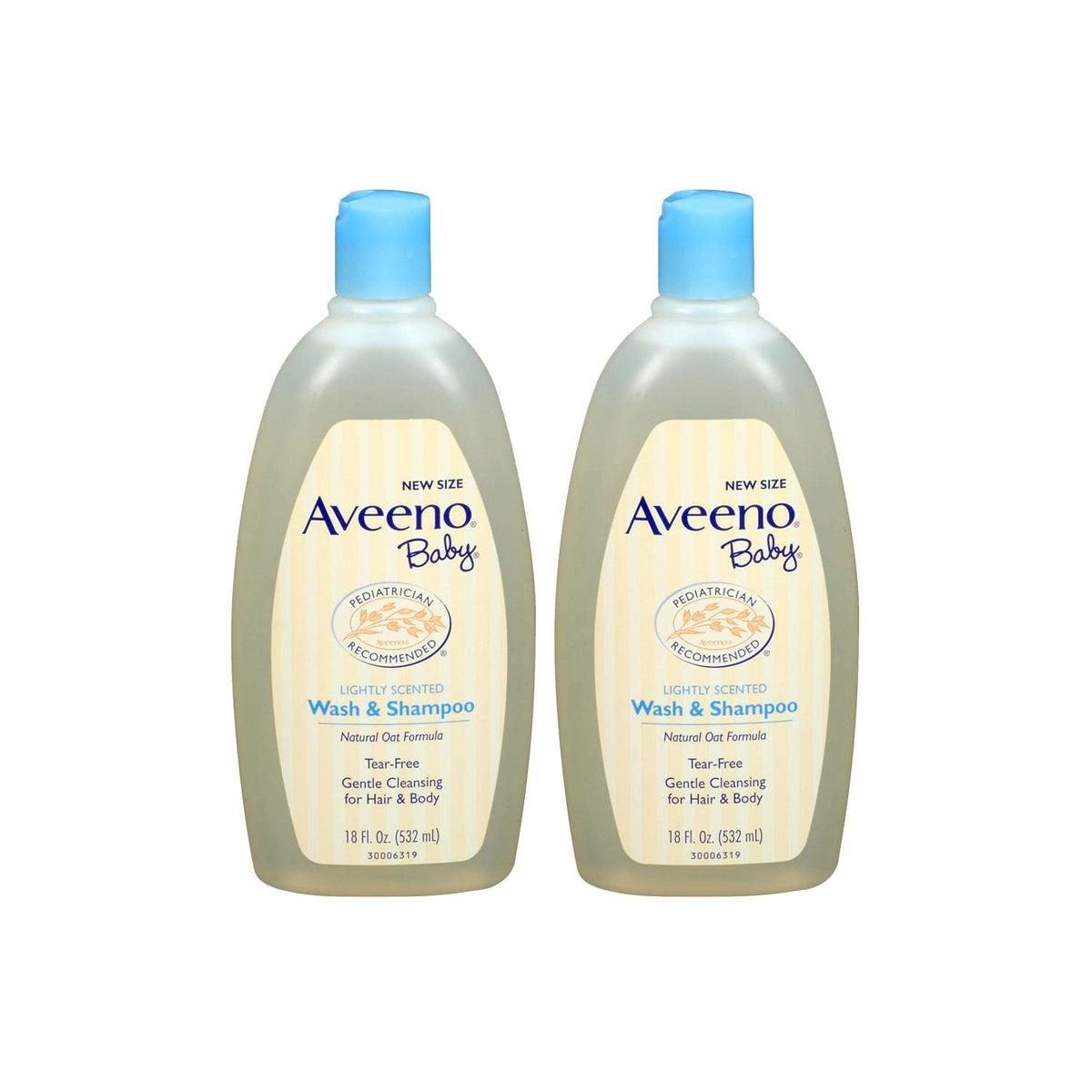 Aveeno Baby Wash and Shampoo, 18 Oz -Pack of 2