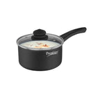 Prestige Omega Deluxe Granite Non Stick Milk Pan with Lid,16Cm Black,1.5 Liter