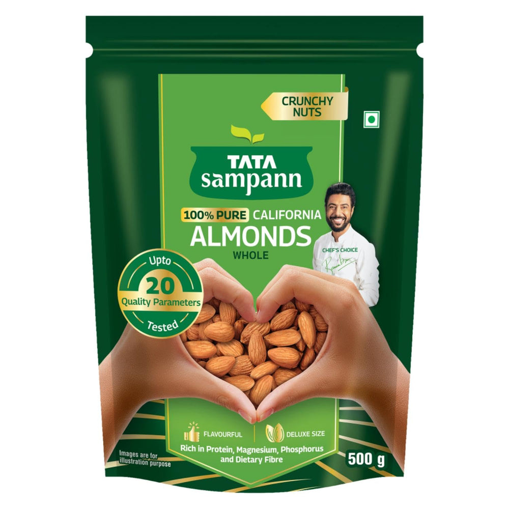 Tata Sampann Pure California Almonds/Badam Whole, 500g