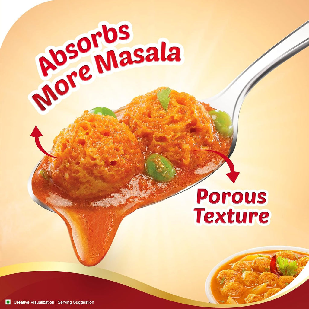 Aashirvaad Soya Chunks, 100% Veg, Absorbs More Masala, Juicy & Tasty, High Protein, 200g Pack