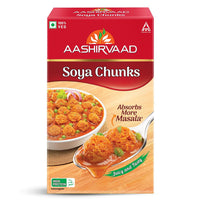 Aashirvaad Soya Chunks, 100% Veg, Absorbs More Masala, Juicy & Tasty, High Protein, 200g Pack