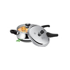 Milton Pro Cook Induction Cookware & Gas Stove Friendly Triply Stainless Steel Curve Pressure Cooker 1.5 Litre With Dual Lid | Outer Lid & Glass Lid | Gasket Release System | 5 Year Warranty | Silver