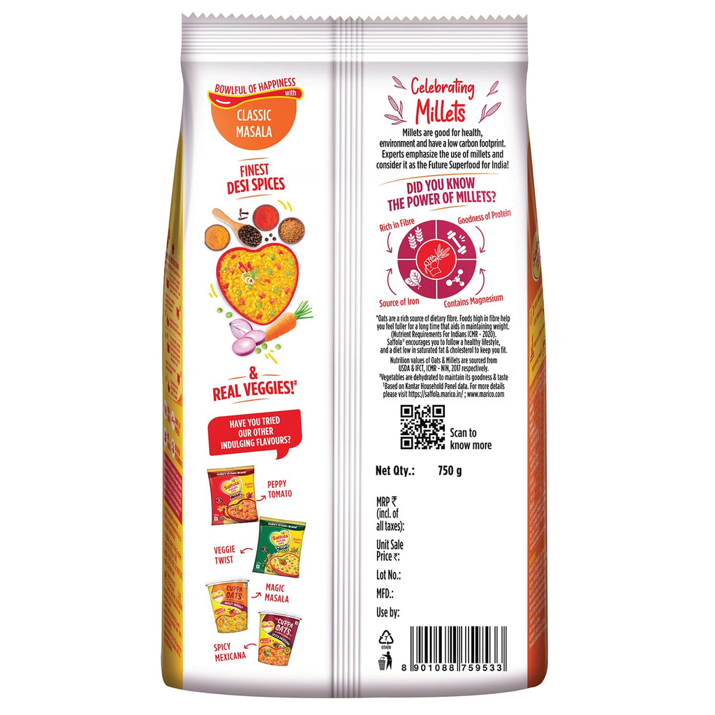 Saffola Masala Oats| 750g(Pack of 2)