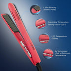 Ikonic Professional Vibe Hair straightener-Peach| Straightener with AI Technology| Ceramic Floating Plates| Ionic Technology| Easy to Use