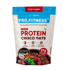 PRO.FITNESS 27g High Protein Oats 900g (By MyFitness) | Dark Chocolate Oats with Almonds, Pumpkin Seeds and Raisins| Chocolate Rolled Oats with Jaggery - No Refined Sugar | Breakfast Cereals