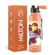 MILTON Marvel Caper 1000 Stainless Steel Water Bottle 870 ml, Single Walled, ISI Certified I Leak Proof Lid, Rust Proof I For School, Office, Gym I Orange
