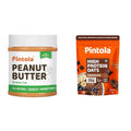 Pintola All Natural Peanut Butter Crunchy 350g | Smooth, Unsweetened, 30g Protein | Gluten & + PINTOLA 25g High Protein Oats 1kg, Dark Chocolate,No...