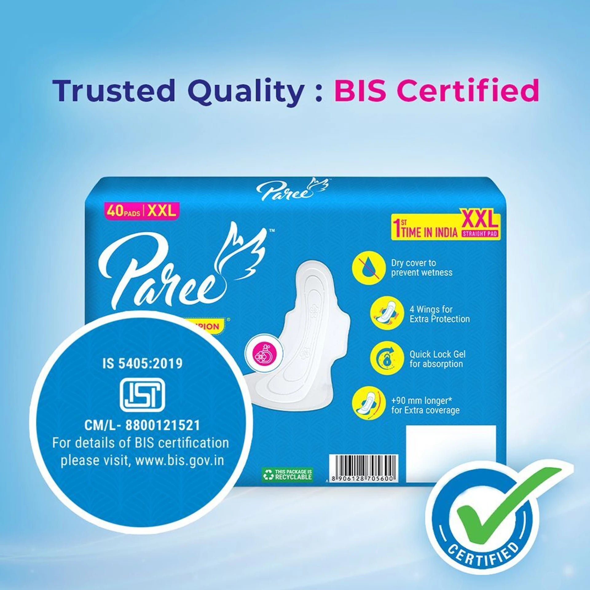 Paree Dry Feel XXL Sanitary Pad (Pack of 40)