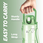 MILTON Regan 850 2-in-1 Lid Sip or Gulp Water Bottle | Sturdy Handle And Strap I BPA Free| Food-Grade | One-Touch Open | Leak-Proof | Ideal for Office, School, College, Gym | 836ml, Green