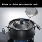 Hawkins Futura 8 Litre BigBoy Biryani Handi, Nonstick Pot with Hard Anodised Lid, Sauce Pan for Cooking and Serving Biriyani, Black (NBH8)