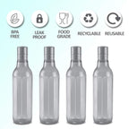 MILTON Prism 1000 Pet Water Bottle Set of 4, 1 Litre Each, Grey | BPA Free | 100% Leak Proof | Office | Gym | Home | Kitchen | Travel | Hiking | Treking