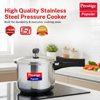 Prestige Popular Stainless Steel Outer Lid Pressure Cooker, 3 Litres, Silver