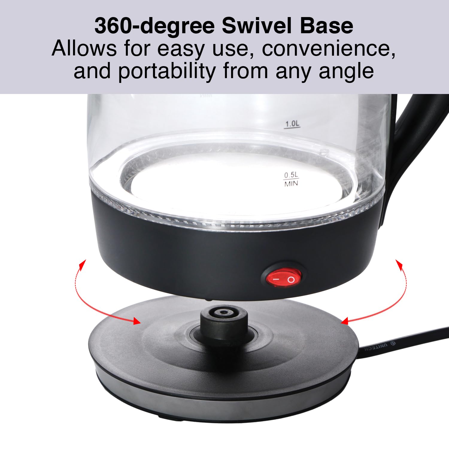 Hawkins Futura 1.8 Litre Electric Glass Kettle, 1300W Electric Hot Water Kettle for Tea, Coffee, Soup, Gargling, Black (FKTB1