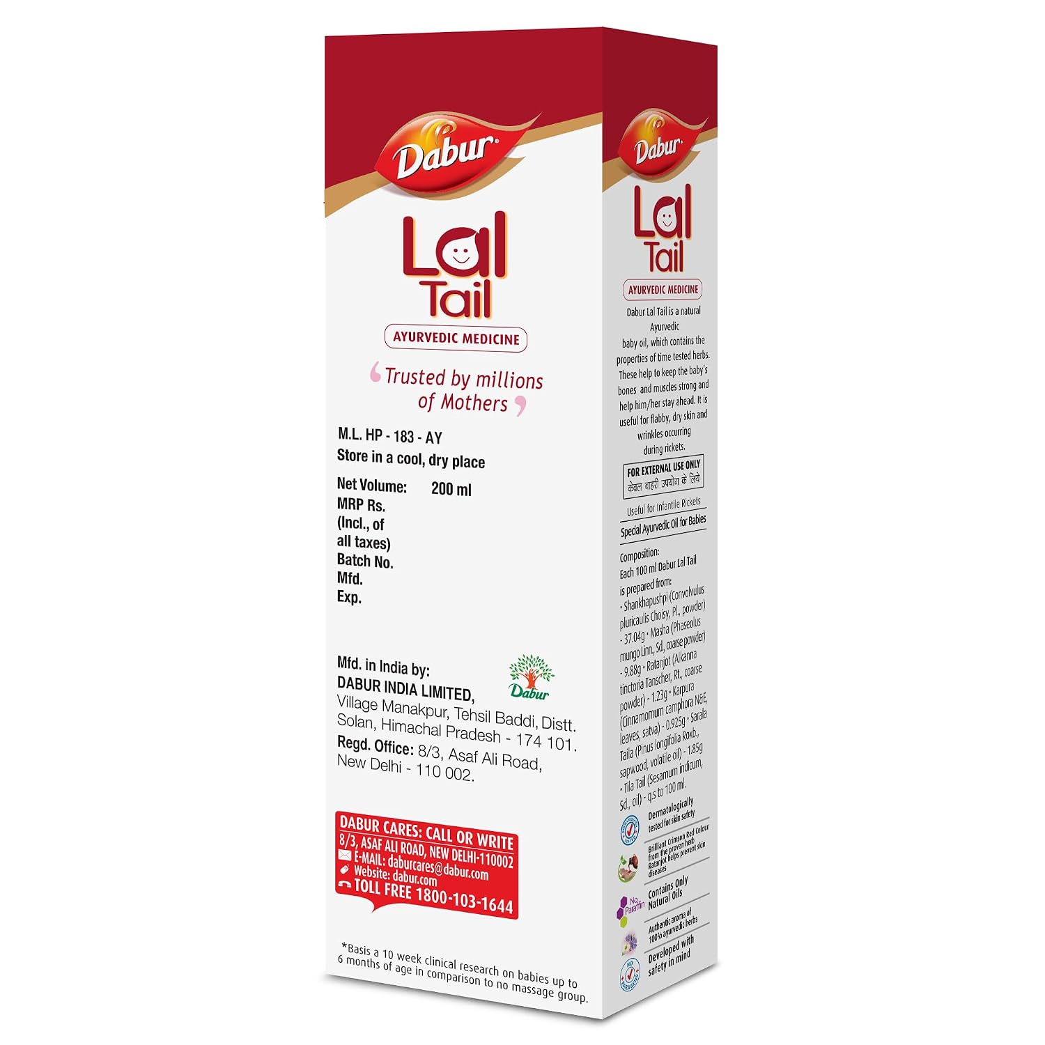Dabur Lal Tail – 600ml (200ml, Pack of 3)
