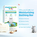 Mamaearth Moisturizing Bathing Bar For Babies - 75 g x 2 | Infused with Goat Milk, Oatmeal and Shea Butter | Gently Cleanses, Retains Moisture, Balanced at 5.5 pH