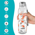 MILTON Helix 1000 Pet Water Bottle, Set of 6, 1 Litre Each, Orange, Reusable Plastic Fridge Bottle, BPA Free and Leak Proof Bottles for Travel, Work