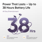 realme Buds Wireless 5 ANC in Ear Bluetooth Headphones,50dB ANC, 13.6mm Dynamic Bass Driver,360? Spatial Audio,45ms Low Latency,Upto 38hrs Playback,IP55 Rating,Dual Device Connection(Twilight Purple)