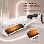 VGR V-519 Professional Hair Straightener - 38mm Ceramic Coating Plates, Max 450°F Heat, LED Display, 7 Temperature Settings, 2.0m Swivel Cord, Ultimate Styling Tool for Women & Salon Use (White)
