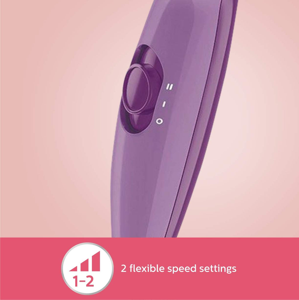 Philips India's No.1 Hair Styling Brand -Hair Dryer 1000W |Blow Dry for Men & Women | 2 Heat Settings| ThermoProtect tech |Travel-Friendly, Quick Dry, Frizz Control | For Indian Hair |HP8100/46 Purple